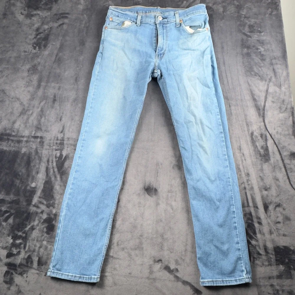 Levi's 511 Slim Fit Jeans Mens 33x32 Light Wash Blue Denim Stretch WaterLess